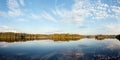 Sunny summer day on a forest lake Royalty Free Stock Photo