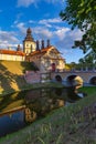 Sunny summer Medieval castle Nesvizh in Belarus