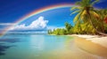 sunny summer rainbow background