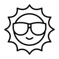 Sunny sun summer warm single icon with outline style