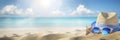 Sunny tropical Caribbean beach background