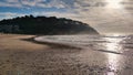 Sunny view on beautiful rocky coastline in Tarragona