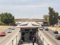 Sunny view of the Centro Cultural Universitario bus station Royalty Free Stock Photo