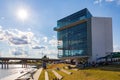 Sunny view of the Chesapeake Finishline Tower in Boathouse district Royalty Free Stock Photo