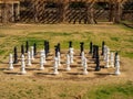 Sunny view of the chessmate in San Antonio Botanical Garden Royalty Free Stock Photo