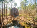 Sunny view of the Childrens Garden Treehouse in Garvan Woodland Gardens Royalty Free Stock Photo