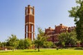 Sunny view of the clock tower of The University of Oklahoma Royalty Free Stock Photo