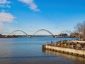 Sunny view of the Frederick Douglass Memorial Bridge