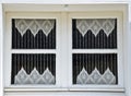 Sunny view of a windows of an old farm house