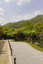 Sunny view of the garden of Tenryu-ji Temple