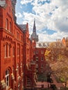 Sunny view of the Healy Hall of Georgetown University Royalty Free Stock Photo