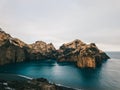 Sunny view of Helgafell volcano on Westman Islands Vestmannaeyjar