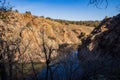 Sunny view of hiking in the Narrows Trail of Wichita Mountains National Wildlife Refuge