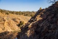 Sunny view of hiking in the Narrows Trail of Wichita Mountains National Wildlife Refuge