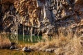 Sunny view of hiking in the Narrows Trail of Wichita Mountains National Wildlife Refuge