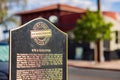 Sunny view of historical sign