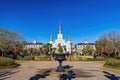 Sunny view of the historical St. Louis Cathedral at French Quarter Royalty Free Stock Photo