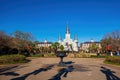 Sunny view of the historical St. Louis Cathedral at French Quarter Royalty Free Stock Photo