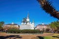 Sunny view of the historical St. Louis Cathedral at French Quarter Royalty Free Stock Photo