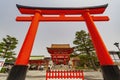 Sunny view of the huge torii of Fushimi Inari-taisha