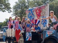 Sunny view of a July 4th community parade in Dallas Royalty Free Stock Photo