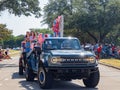 Sunny view of a July 4th community parade in Dallas Royalty Free Stock Photo