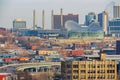 Sunny view of the Kansas City Cityscape from Penn Valley Park Royalty Free Stock Photo