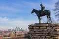 Sunny view of the Kansas City Cityscape from Penn Valley Park Royalty Free Stock Photo