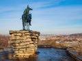 Sunny view of the Kansas City Cityscape from Penn Valley Park Royalty Free Stock Photo