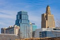 Sunny view of The Kansas City downtown cityscape Royalty Free Stock Photo