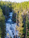 Sunny view of the Kepler Cascades in Yellowstone National Park Royalty Free Stock Photo