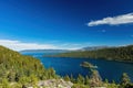 Sunny view of the Lake Tahoe  Emerald Bay and Fannette Island Royalty Free Stock Photo