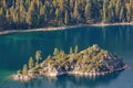 Sunny view of the Lake Tahoe  Emerald Bay and Fannette Island Royalty Free Stock Photo