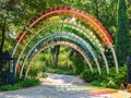 Sunny view of the landscape in Botanica, The Wichita Gardens Royalty Free Stock Photo