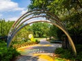 Sunny view of the landscape in Botanica, The Wichita Gardens Royalty Free Stock Photo