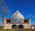 Sunny view of the Lewis and Clark Boat House and Museum