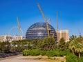 Sunny view of the MGM Sphere under construction