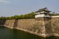 Sunny view of the moat of Osaka Castle Royalty Free Stock Photo