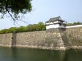 Sunny view of the moat of Osaka Castle Royalty Free Stock Photo
