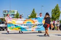 Sunny view of the Oklahoma City Pride Pridefest parade