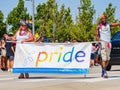 Sunny view of the Oklahoma City Pride Pridefest parade