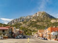 Sunny view of Ouray old street