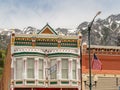 Sunny view of Ouray old street