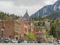 Sunny view of Ouray old street