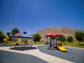 Sunny view of the playground at lone mountain