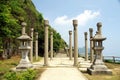 Sunny view of the ruins of Jinguashi Shrine