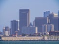 Sunny view of the San Francisco skyline from Alcatraz island Royalty Free Stock Photo