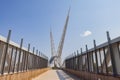 Sunny view of the Scissortail Bridge