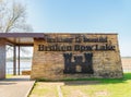 Sunny view of the sign of Beavers Bend State Park