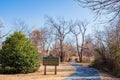 Sunny view of the sign of Margaret Annis Boys Centennial Arboretum Royalty Free Stock Photo